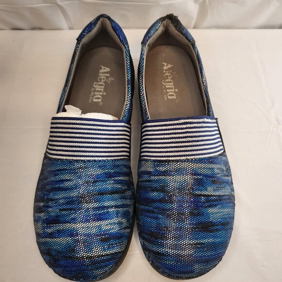 Alegria Glee Slip On Shoe Woman Size 38 EU Wavy Navy - Picture 2 of 8